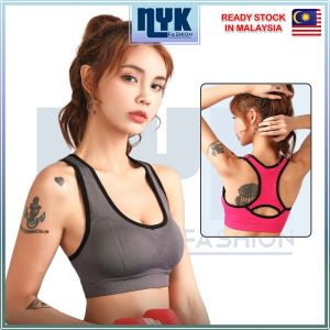 Good Quality Women Racerback Sports Bra Padded Shockproof Ladies Workout Yoga Bras Quick Dry Breathable Comfy Fitness Bras Underwear Outdoor Sportswear Top (PLUS SIZE M-3XL)