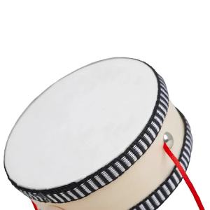 IRIN | 4 Inch Hand Shaking Drum Hand Cranked Wooden Black Edged Tambourine for Orff Instrument Childrens Baby Handheld Gifts
