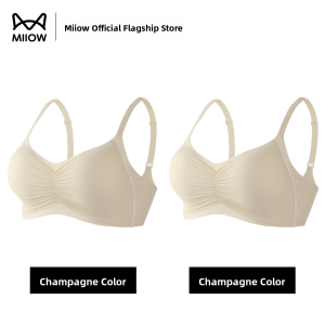 Miiow | Cat Woman Seamless Underwear Lightweight Breathable Antibacterial Soft Support Jelly Strap Bra For Young Women Gathered Style