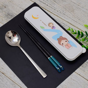 Bộ Đồ Ăn Đi Du Lịch Bằng Hợp Kim Không Gỉ Khách Sạn Nhiều Vui Vẻ Bát Đĩa Đơn Giản Di Động Khay Đựng Đồ Ăn Hai Tay Cầm Bằng Thép Không Gỉ