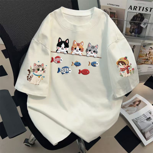 PAZHAOLANG | Extra Large 300lbs Plus-size Embroidery Print Cotton T-Shirt
