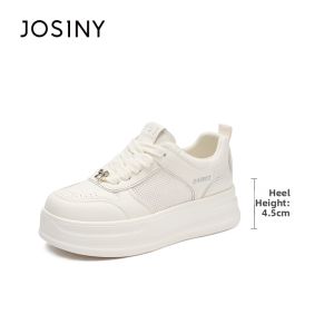 Josiny | Thick Sole White Sneakers Breathable Soft Comfortable New Design