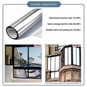 Phim Cách Nhiệt Chống Nắng Bạc Dán Kính Chống Nhìn Trộm Chống Lọt Sáng Che Nắng Ban Công Phim Dán Cửa Sổ Bảo Vệ Riêng Tư Chất Liệu PET