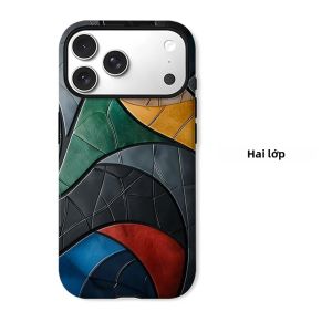 Ốp Điện Thoại iPhone Khảm Da Nhiều Màu Sắc Chống Sốc Chống Xước Hai Lớp Tương Thích Với Nhiều Mẫu Máy