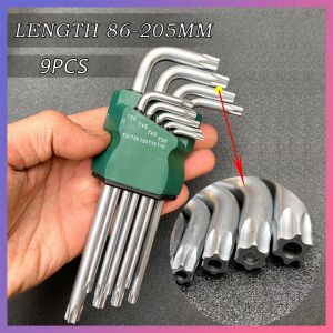 Kunci L Bintang Set 9 pcs Hexagonal T10-T50 Tamper Panjang Hex Torx Wrench