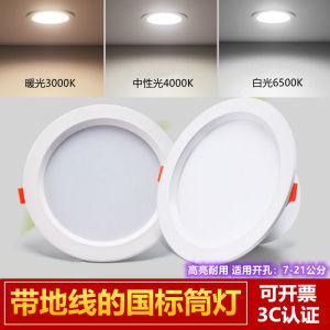 4-Inch Embedded LED Downlight 10 Hole 12cm Hole Lamp 15cm 9W 20W 3.5-Inch 6-Inch Hole Lamp Energy-Saving Light Source for Home Decoration