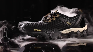 Brand WHITBY （3 Days Delivery）COD READY STOCK Summer Mens Mesh Hiking Shoes Breathable Anti-Slip Wading Shoes Outdoor Running Sneakers Leisure Walking Footwear