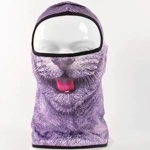 Riding Head Cover Breathable Ice Silk UV Protection Thin Full Coverage Animal Pattern Sunscreen Face Hood