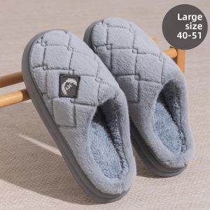 MONLEYTA | Large Size Cotton Slippers For Men Winter New Style 46 Indoor 48 Home 50 Thick Bottom Fur Slippers Mens Autumn Winter