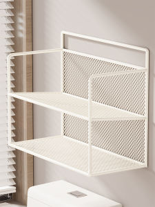 Multi-functional Bath Towel Storage Shelf Wall-mounted No-Drilling