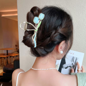 Luckin Mall New Flower Hair Accessories Claw Clips For Women Summer Fashion Non Slip Strong Hold Metal Barrettes Hair Clamps