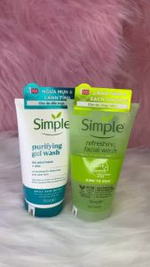 Sữa rửa mặt SIMPLE 150ml dịu nhẹ lành tính chuyên cùng cho da dầu mụn da nhạy cảm kiểm soát dầu