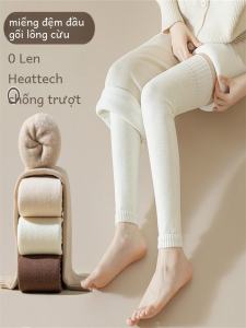 Dày Ben Gỗ Len Đầu Gối Cao Tất Cho Nữ Dày Sợi Acrylic Với Terry Vòng Mùa Đông Ấm Áp Bảo Vệ Chân