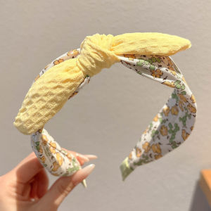 NING ZHOU | Cute Floral Bow Wide Headband