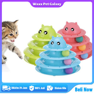 Mainan Kucing Bola Putar - Lucu Interaktif Cat Toys Circular Tower Toy 3 Lapis