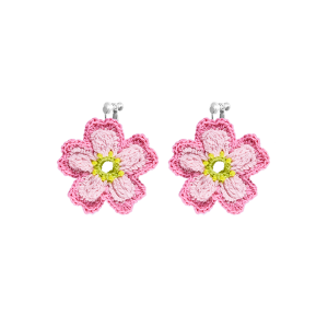 Pink Cherry Blossom Flower Hook Earrings Womens Vintage Holiday out Fashion Jewelry Ear Cuffs Handmade Bananas Yellow