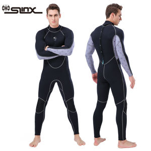 SLINX 2mm One-piece Wetsuit Mens Long Sleeve Keep Warm Sunscreen Surfing Diving Suit