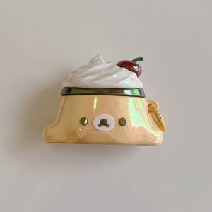 Vỏ Bảo Vệ Silicon Laser Pudding Bear Cho iPhone Thế Hệ Thứ 4 & Hộp Đựng Tai Nghe Không Dây Bluetooth AirPods 1/2