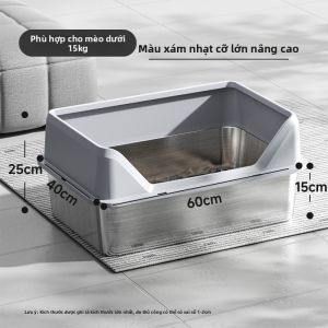 HOOPET | Hộp Cát Vệ Sinh Cho Mèo Lớn Có Vách Chắn & Nâng Cao