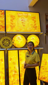 Đèn Thờ Hào Quang Trúc Chỉ In Cây Kim Tiền CHÂN THIỆN MỸ Vật Phẩm Phong Thủy Trang Trí Nội Thất TC-HQ-295