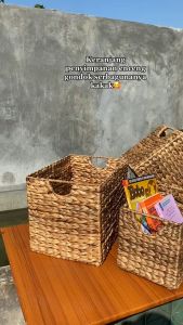 STORAGE BOX HANDLE BULAN/KERANJANG PENYIMPANAN WATER HYACINTH HANDLE BULAN