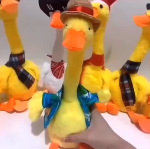 Thú Nhồi Bông Vịt Biết Hát Nhảy – Có Đèn LED Ghi Âm Sạc USB – Đồ Chơi Vui Nhộn Cho Bé & Người Lớn