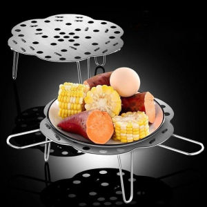 YESPERY Foldable Steaming Rack Stainless Steel Multifunctional Food Steamer Shelf Kitchen Steamer Holder
