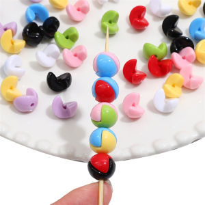 20Pcs 13x10mm Plastic Acrylic Solid Colorful Combination Splicing Beads Charms for Necklace Bracelet Keychain DIY Jewelry Craft Making