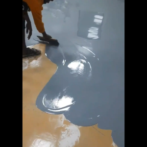 👍1000g With Brush👍3 In 1 Water-Based Epoxy Floor Paint Cement Floor Paint Wear-Resistant Self-Leveling Floor Paint Suitable For Warehouse Workshop Outdoor Indoor Garage Office Gym Factory Playground Shopping Mall