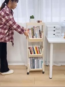 Narrow slit Bookcase Nodern Small Bookshelf Floor Cabinet Organizer Storage Rack Storage Cabinet