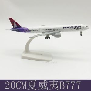 20CM Alloy Aircraft Hawaiian Airlines B777 Plane Model Adults Fun Miniature Airplane With Landing Gear Kids Gifts Collection