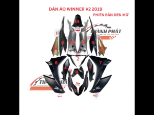 Dàn Áo Winner X V2 Đen Nhám Vàng Đồng 2019 Zin Hãng Honda (bán lẻ từng món)
