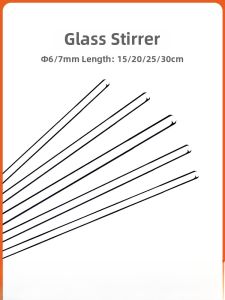 Thickened Borosilicate Glass Rod Laboratory Stirring Stick Flask Drainage Rod Teaching Instrument round Head Cylindrical Mixer