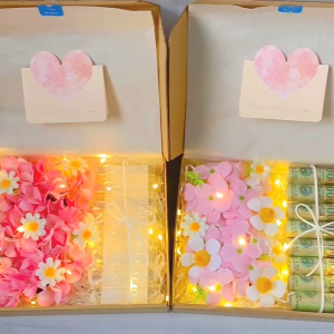 Set Hộp Quà Bất Ngờ Gồm Hoa Ống Cuộn Tiền Mica cứng Đèn Led Và Thiệp Xinh Làm Quà Tặng Hot 20/10 Noel 14/2 Sinh Nhật 8/3 Các Dịp Kỷ Niệm