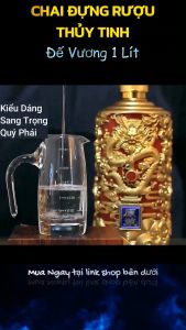 Bình Thủy Tinh Đựng Rượu 1000ml cao cấp mẫu đế vương hoa văn rồng – 4 màu lựa chọn - Chai Đựng Rượu Thủy Tinh – Vỏ Chai Rượu Đẹp (H2)