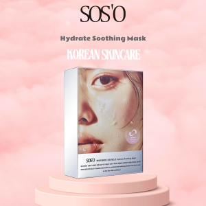 Korea Top Selling Brand SOSO Hydrating Soothing Facial Mask Korean Sheet Mask for Sensitive Skin Moisturizing Brightening Anti-Aging