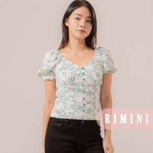 RIMINI - Atasan Cewek Blouse Dinner Berlengan Pendek Puff Stretch XS-XXL - ElkaTop 82434-2