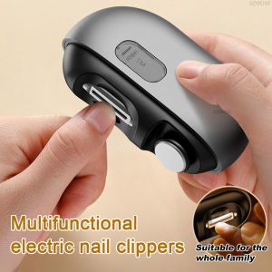 Mini Electric Nails Cutter Trimmer Polisher Auto LED Light Nail Dust Collector Portable Rechargeable Nail Clipper Grooming Tool