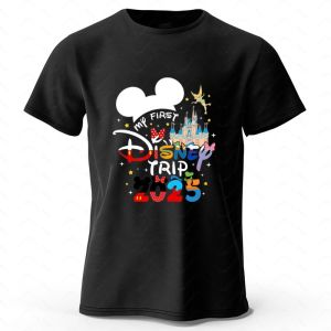 2025 New Fun My First Disney Trip Family Package Parent Child Clothing Mom Dad Child Family Cotton T-Shirt Vacation Tour Photo