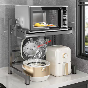 เหมาะสําหรับเตาอบไมโครเวฟ 99% ชั้นวางไมโครเวฟ 2/3 ชั้น ทำจากเหล็กคาร์บอนคุณภาพ ปรับความกว้างความสูงได้ ชั้นวางของในครัว รับน้ำหนักแกร่ง ทนการกัดกร่อน