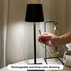 Rechargeable Table Lamp Decoration Touch Sensor Desk Lamp LED Learning Reading Tricolor Dimming