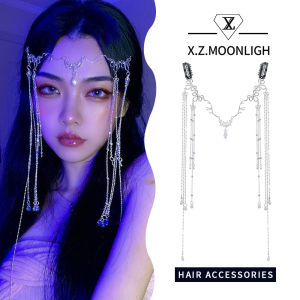 【 X.z. Moonligh】งานแต่งงานสุดโรแมนติกประดับด้วยโซ่ประดับคริสตัลแวววาวเครื่องประดับศีรษะคริสต์มาสเครื่องประดับสำหรับเจ้าสาวของขวัญเครื่องประดับ