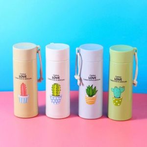 Botol minum / Tumblr / Tumbler / souvernir kaca motif kaktus cactus love hadiah kado gift murah unik ultah ulang tahun wisuda pernikahan wedding pacar teman