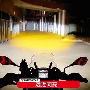 Lampu Tembak LED Motor Motowolf Waterproof Super Terang Putih Kuning