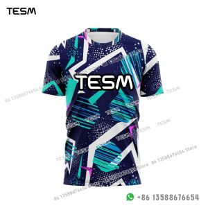 TESM Parent-Child Sports T-Shirts Summer Breathable Short-Sleeved Men Sublimation Printed Jerseys Couple T-Shirts Party Tops