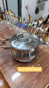Nồi CHOCKMEN 16cm 18cm và 24cm nồi inox nồi nguyên khối nồi bếp từ nồi cao cấp nồi quai vuông