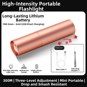 MONLEYTA | Ultra-Bright Long-Range Rechargeable Durable Portable Child-Friendly Small LED Flashlight