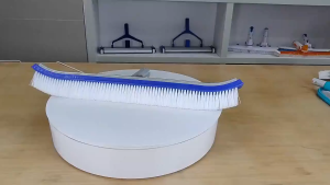 Curved Pool Brush 18" with Aluminum back and handle Stainless Steel for brushing swimming pool walls (Telescopic pole sold separately)
