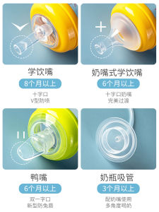 Pigeon Baby Bottle Accessories Straw Direct Drinking Duckbill Nipple Learning Cup Replacement Gravity Ball Handle Wide Mouth