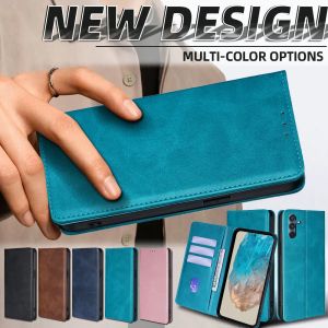 Business Book Style Multi Card Cover for Samsung Galaxy M35 A16 A06 Magnetic Leather Flip Wallet Case Anti-shock Kickstand Case